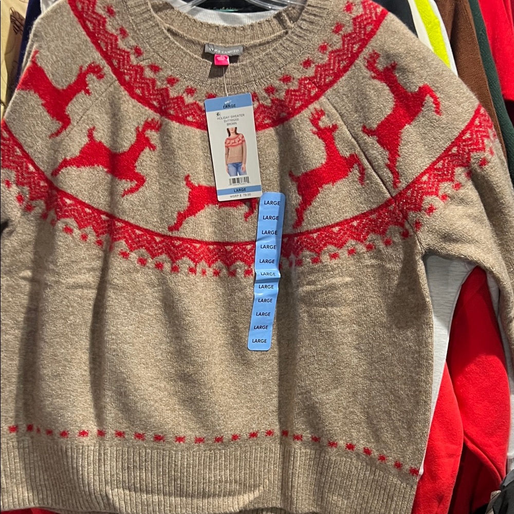 Ladies xl Vince Camuto sweater with reindeer measures 25 pit two pit - Picture 5 of 6
